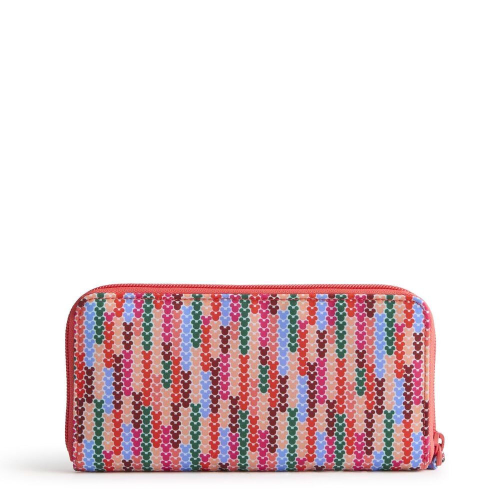 2527 Disney Nylon Continental Wallet, Mickey Meadow Stripe, One Size - Picture 2 of 4